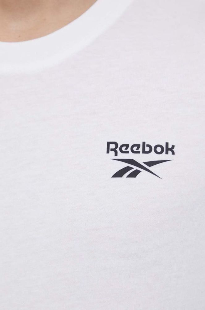 Бавовняна футболка Reebok HG4443 колір білий з принтом фото 5