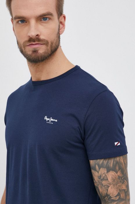 Футболка Pepe Jeans Original Basic 3 колір синій гладкий