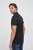 Бавовняне поло Pepe Jeans Vincent колір чорний гладкий