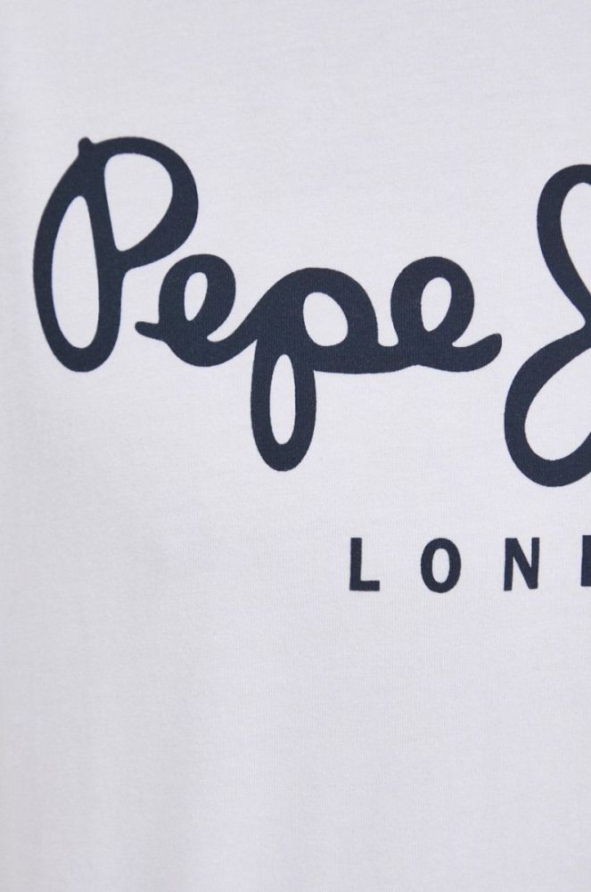Футболка Pepe Jeans Original Stretch колір білий з принтом фото 5