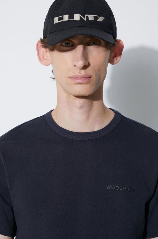 Бавовняна футболка Woolrich колір сірий з принтом CFWOTE0067MRUT2924-103 фото 5