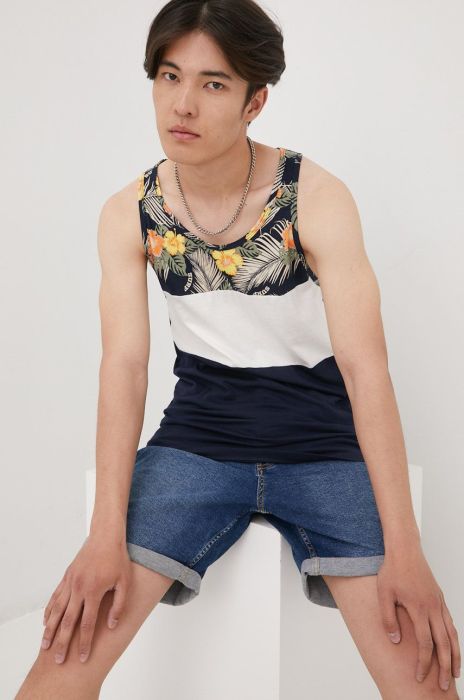 Бавовняна футболка Jack & Jones колір синій