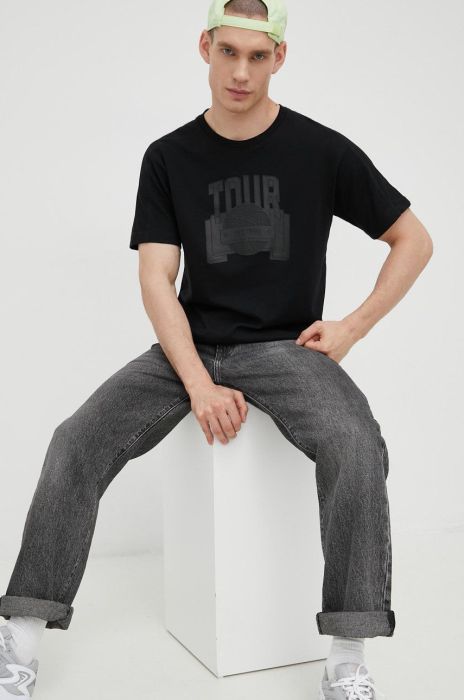 Футболка Jack & Jones чоловічий колір чорний меланж