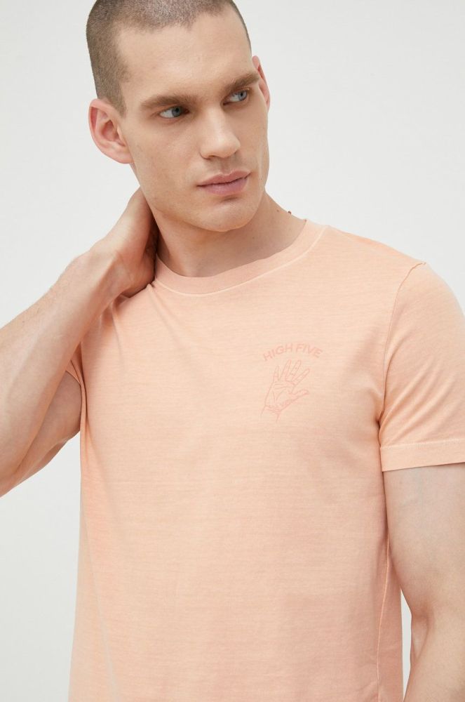 Бавовняна футболка Tom Tailor колір помаранчевий з принтом (2453992)