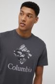 Бавовняна футболка Columbia колір сірий з принтом 1888813.-106