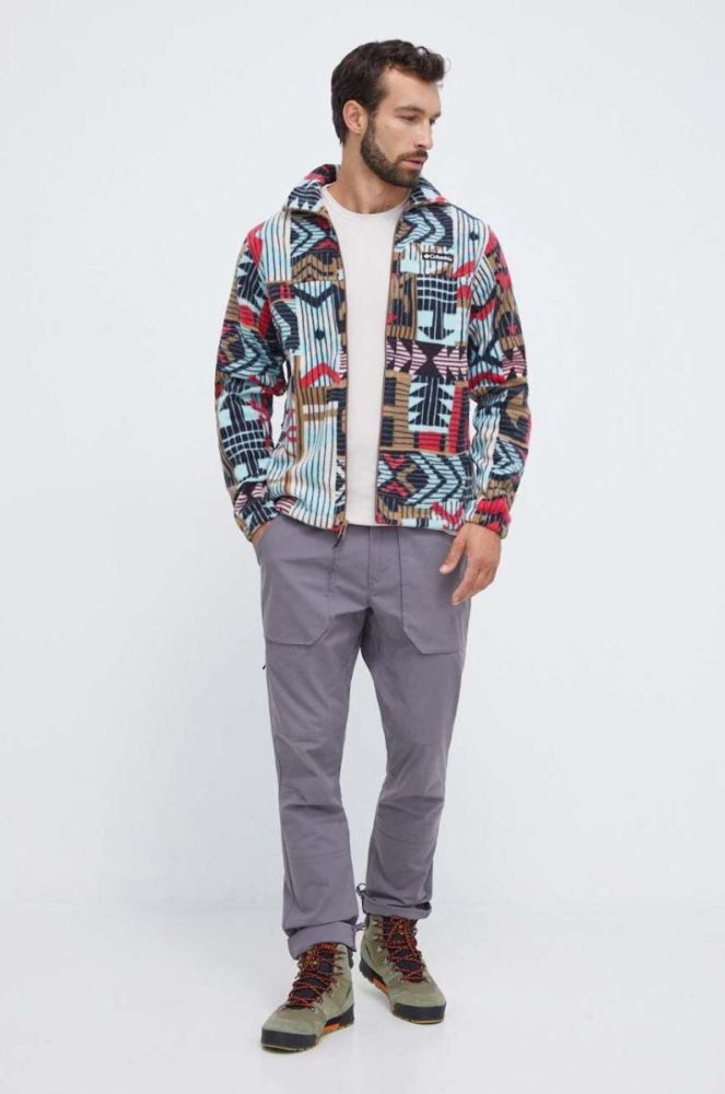 Спортивна футболка Columbia колір бежевий з принтом фото 2
