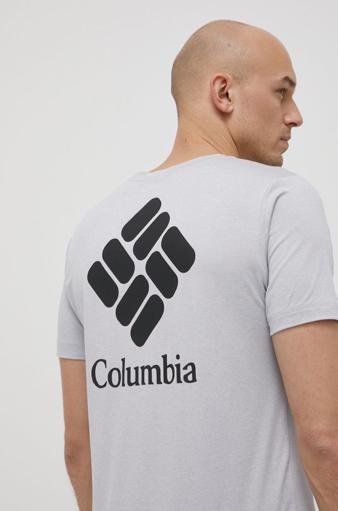 Спортивна футболка Columbia Tech Trail Graphic колір сірий з принтом (2251528)