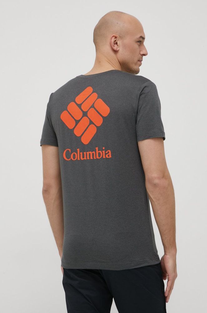 Спортивна футболка Columbia Tech Trail Graphic колір сірий з принтом (2251724)