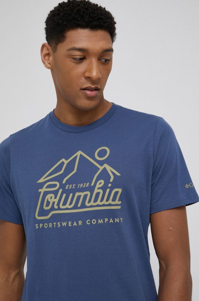 Бавовняна футболка Columbia з принтом 1991031-011 колір блакитний (2099345)