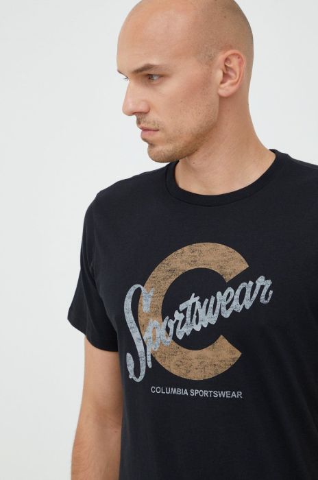 Бавовняна футболка Columbia з принтом 1991031-011 колір чорний (2619762)