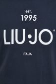 Бавовняна футболка Liu Jo колір синій з принтом