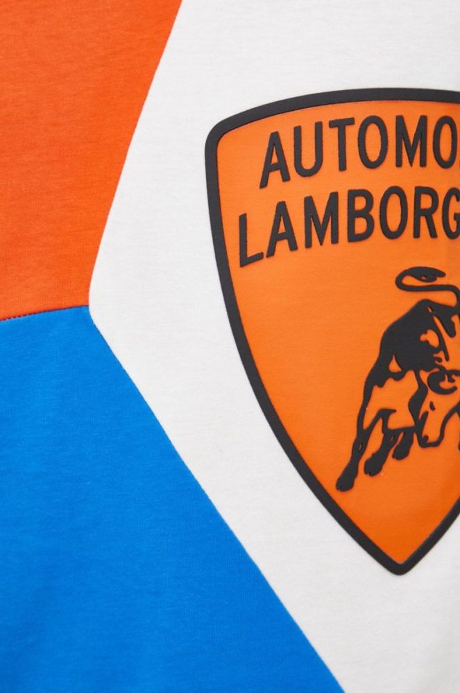 Футболка Lamborghini чоловічий з аплікацією колір блакитний фото 5