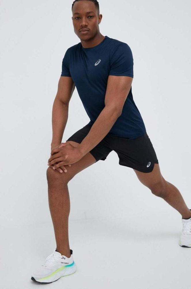 Бігова футболка Asics Core колір синій однотонна фото 2