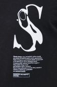 Бавовняна футболка Sisley колір чорний з принтом (2137143)