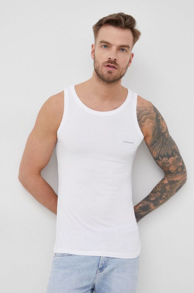 Футболка Versace (2-pack) чоловіча колір білий (2283078) фото 4