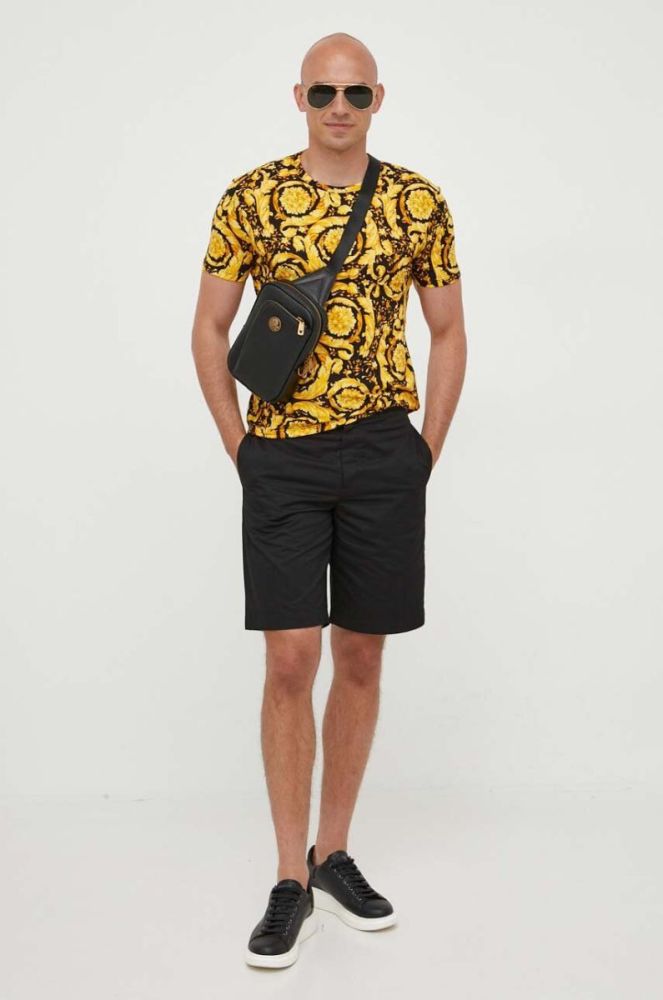 Футболка Versace чоловічий колір чорний візерунок фото 2