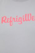 Бавовняна футболка RefrigiWear колір сірий з принтом