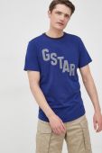 Бавовняна футболка G-Star Raw з принтом колір темно-синій (2059719)