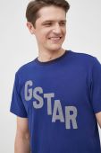 Бавовняна футболка G-Star Raw з принтом колір темно-синій (2059719)