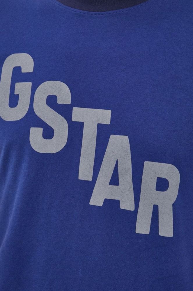 Бавовняна футболка G-Star Raw з принтом колір темно-синій (2059719) фото 5