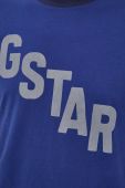 Бавовняна футболка G-Star Raw з принтом колір темно-синій (2059719)