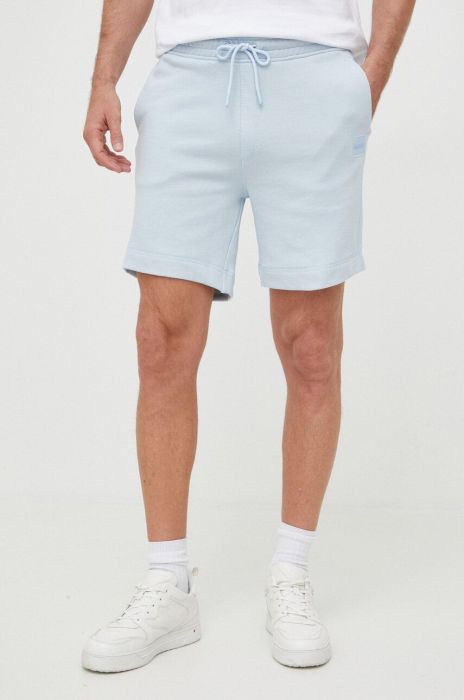 Бавовняні шорти BOSS BOSS CASUAL чоловічі колір блакитний