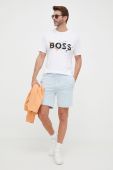 Бавовняні шорти BOSS BOSS CASUAL чоловічі колір блакитний