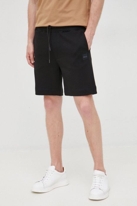 Бавовняні шорти BOSS Boss Casual чоловічі колір чорний
