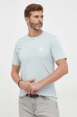 Бавовняна футболка BOSS BOSS CASUAL колір зелений однотонна
