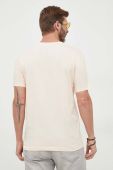 Бавовняна футболка BOSS BOSS CASUAL колір бежевий однотонна (3364443)