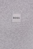 Бавовняна футболка Boss Boss Casual колір сірий з аплікацією