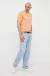 Футболка BOSS BOSS CASUAL чоловіча колір помаранчевий однотонний