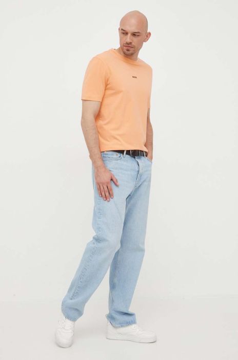 Футболка BOSS BOSS CASUAL чоловіча колір помаранчевий однотонний