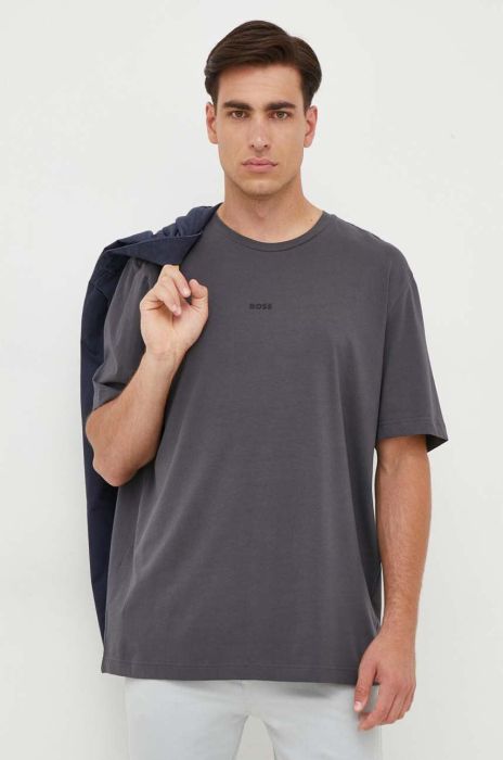 Футболка BOSS BOSS CASUAL чоловіча колір сірий однотонна (3226494)