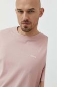 Бавовняна футболка HUGO колір рожевий однотонний