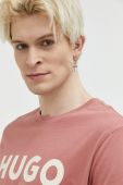 Бавовняна футболка HUGO колір чорний з принтом (2973098)