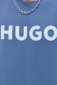 Бавовняна футболка HUGO колір чорний з принтом (2973092)