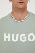 Бавовняна футболка HUGO колір зелений з принтом (3360895)