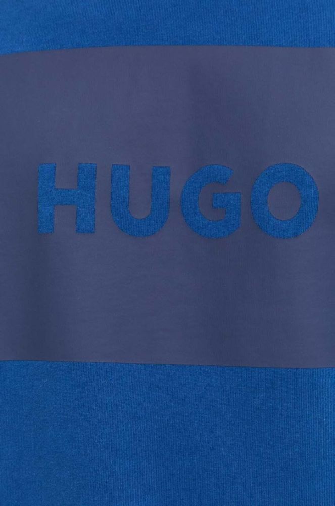 Бавовняна кофта HUGO чоловіча  з принтом колір блакитний (3314003) фото 5