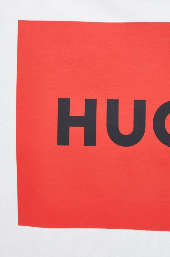Бавовняна кофта HUGO з принтом колір білий (2566773) фото 5