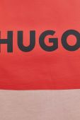 Бавовняна кофта HUGO чоловіча колір рожевий з принтом