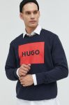 Бавовняна кофта HUGO з принтом колір темно-синій (2566670)