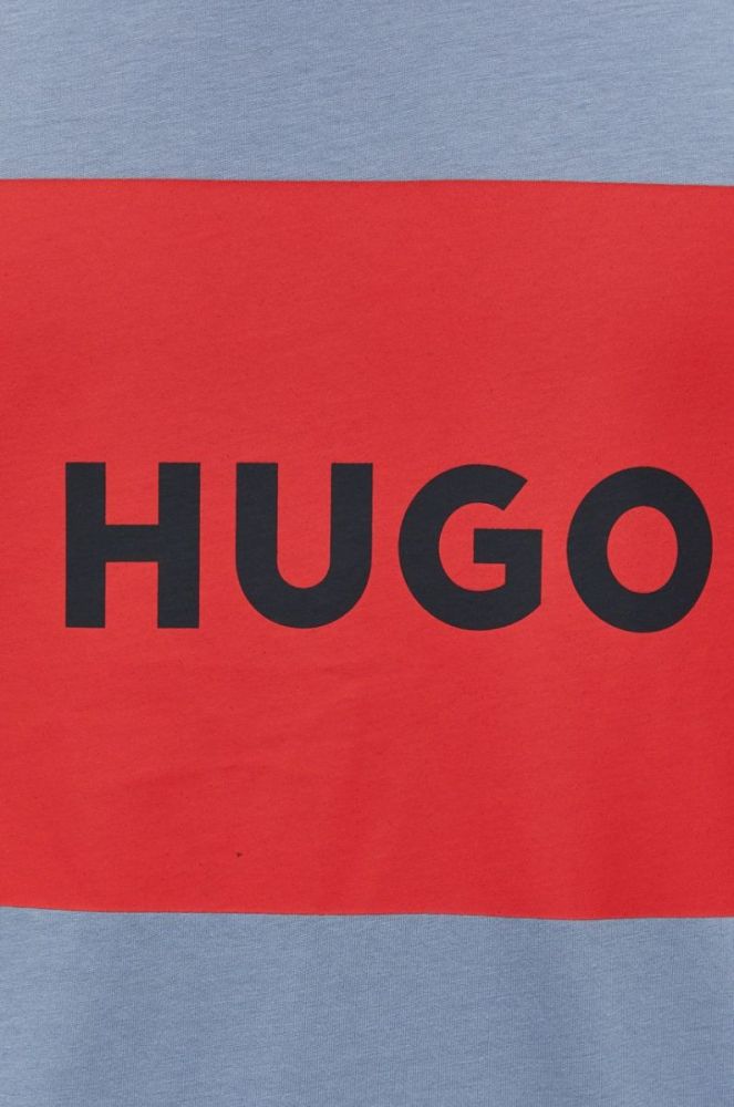 Бавовняна футболка HUGO з принтом колір блакитний (2340019) фото 5