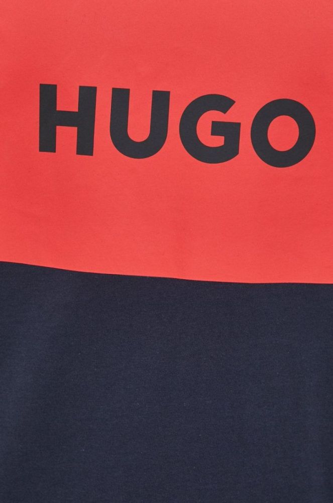 Бавовняна футболка HUGO колір синій з принтом (2255367) фото 5