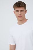 Піжамна футболка BOSS чоловічий колір білий з аплікацією