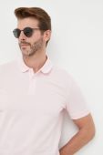 Бавовняне поло BOSS колір рожевий однотонний (3150056)