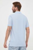 Бавовняне поло BOSS однотонний колір блакитний (3216204)