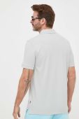 Бавовняне поло BOSS колір сірий однотонний (3150030)