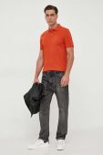 Бавовняне поло BOSS колір помаранчевий однотонний