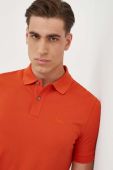 Бавовняне поло BOSS колір помаранчевий однотонний